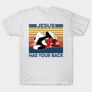 Brazilian Jiu Jitsu Tees Christian Tees Jesus Has Your Back Vintage T-Shirt